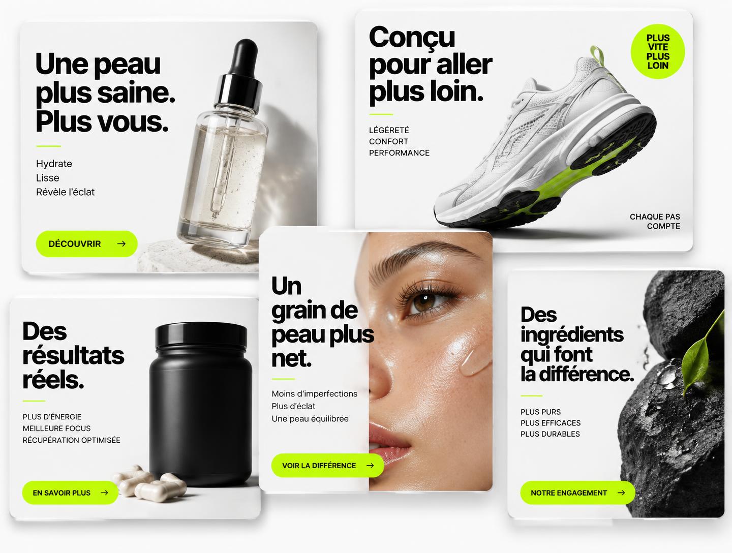 Exemples de créas publicitaires statiques Meta Ads conçues par ADSMO
